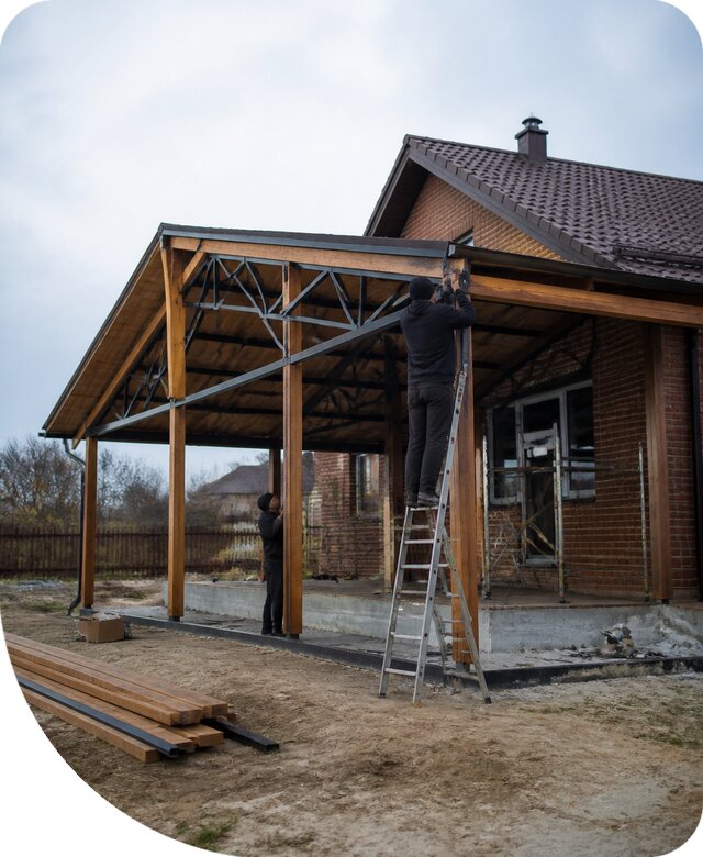 Пристройка навеса к дому и участку в Георгиевске под ключ